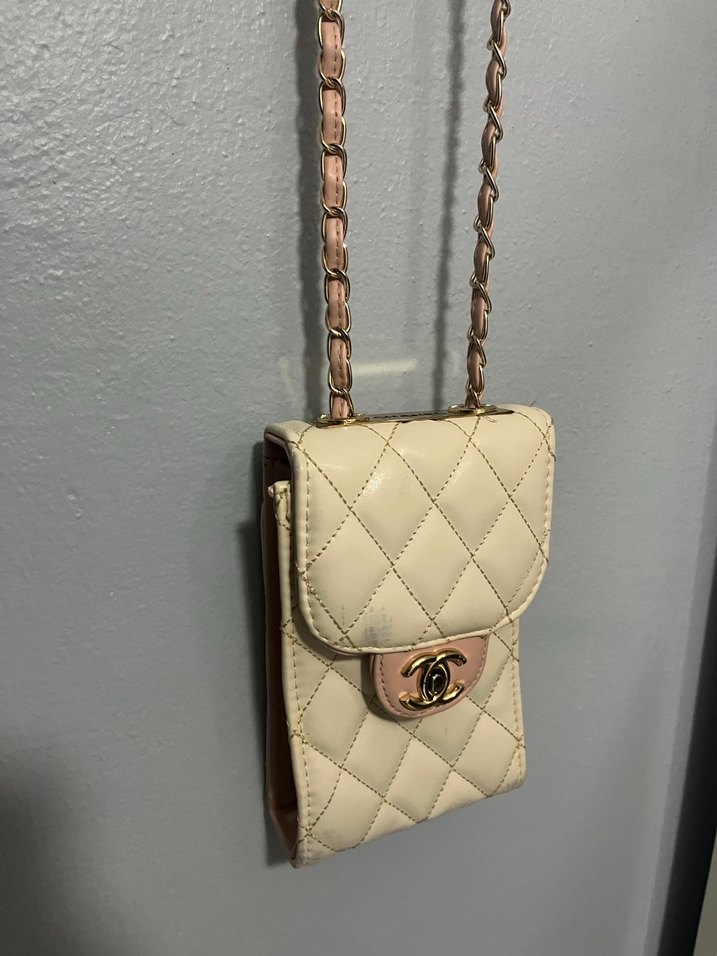 2 tane Zincir Detaylı Bej Deri Kadın Çanta - Görsel 4