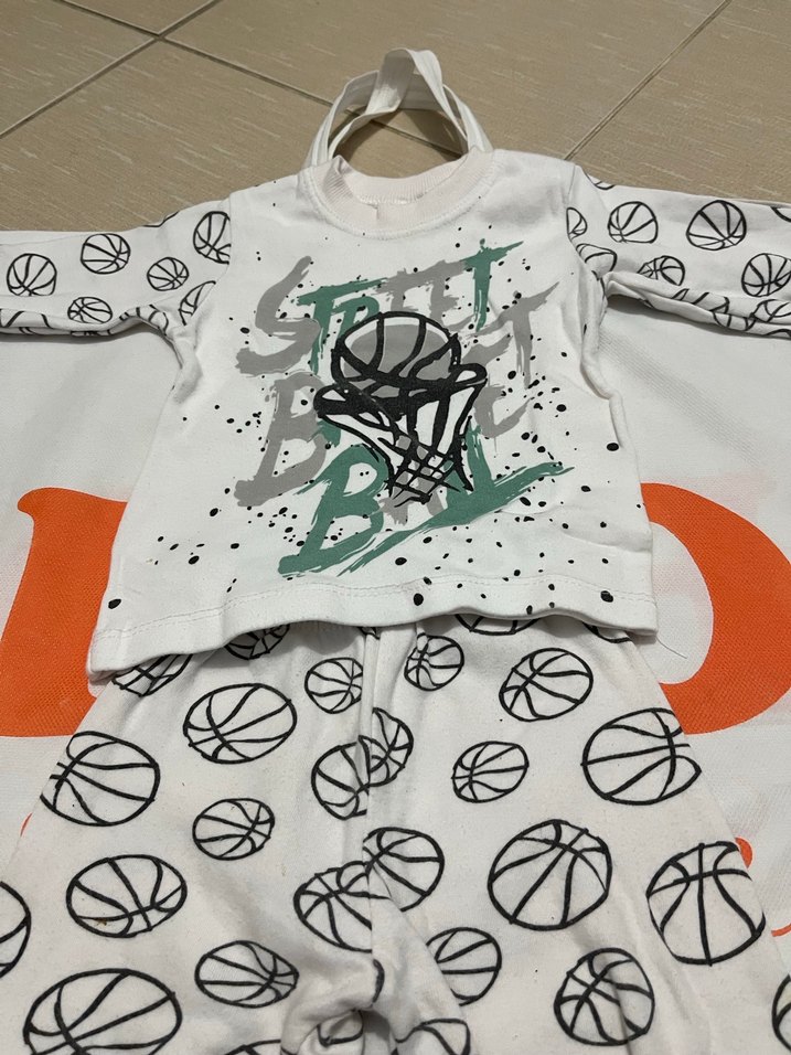 Beyaz Basketbol Temalı Bebek Takımı - Görsel 2