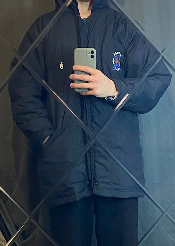 Düğmeli Siyah Erkek Mont - Görsel 3