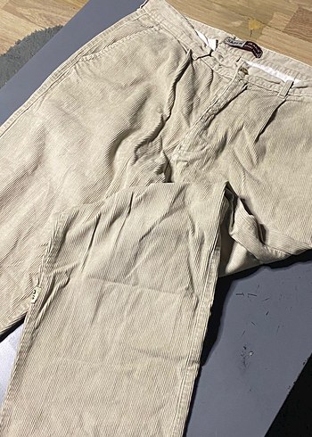 Bej Salaş Kadife Unisex Pantolon - Görsel 2