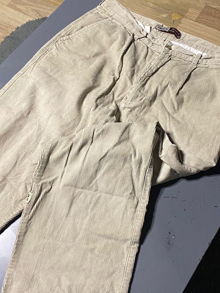 Bej Salaş Kadife Unisex Pantolon - Görsel 2