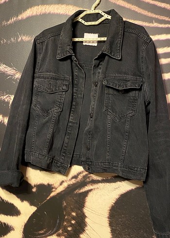 Siyah Tie-Dye Kadın Kot Ceket - Görsel 3