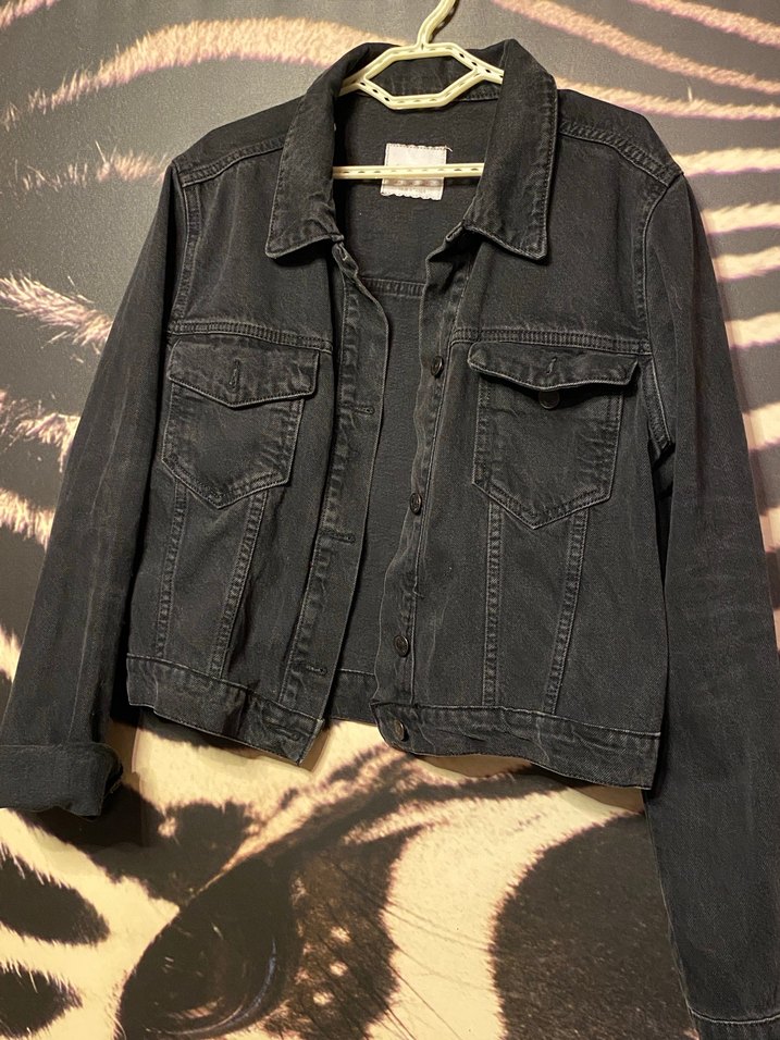 Siyah Tie-Dye Kadın Kot Ceket - Görsel 3