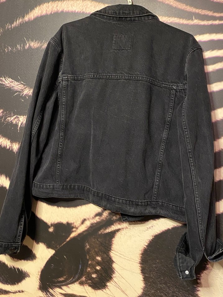 Siyah Tie-Dye Kadın Kot Ceket - Görsel 4