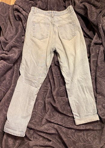 Mavi Bol Kesim Kadın Kot Pantolon - Görsel 5