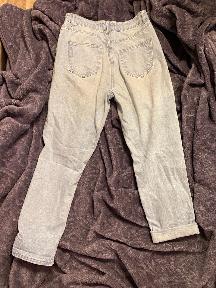 Mavi Bol Kesim Kadın Kot Pantolon - Görsel 5