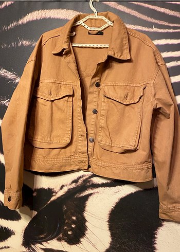 Düğmeli Kahverengi Kadın Denim Ceket - Görsel 3