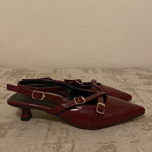 36 Beden Bordo Topuklu Ayakkabı