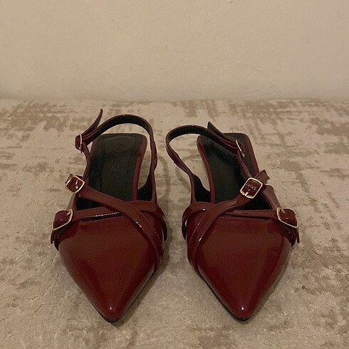 Zara Bordo Topuklu Ayakkabı