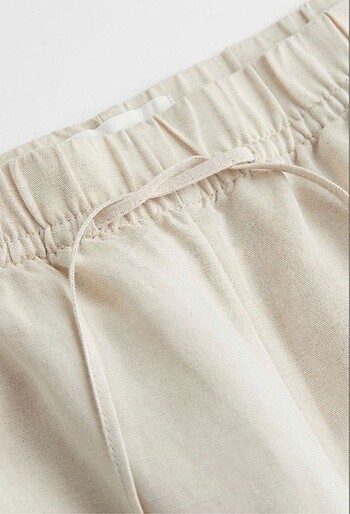 H&M Krem Keten Pantolon