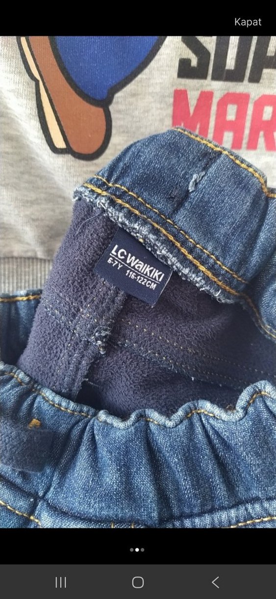 Gri Super Mario Sweatshirt ve Kot Pantolon - Görsel 2