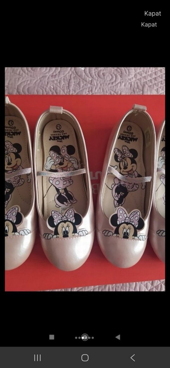 Parlak Pembe Baskılı Kız Babet Ayakkabı - Görsel 2