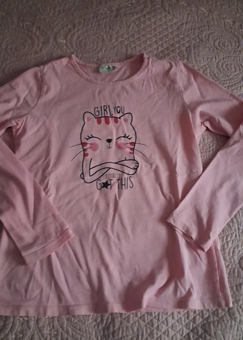 Kız Çocuk Pembe Uzun Kollu Tişört - Görsel 2