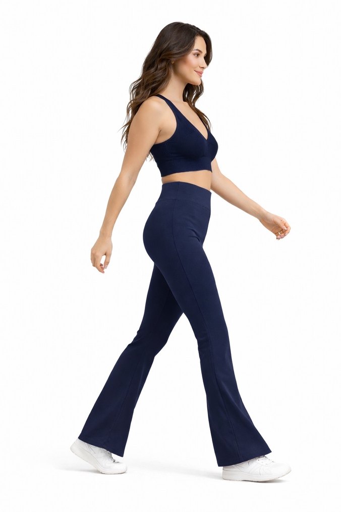 Lacivert İspanyol Paça Tayt Pantolon - Görsel 3