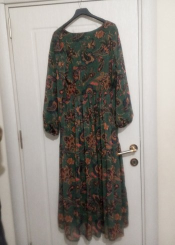 Uzun Desenli Bohem Kadın Elbise - Görsel 3