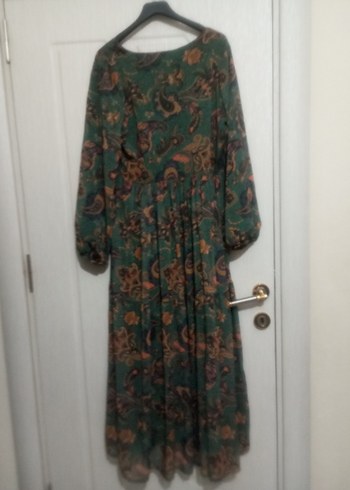 Uzun Desenli Bohem Kadın Elbise - Görsel 2