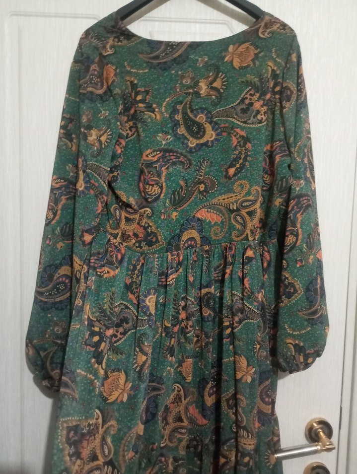 Uzun Desenli Bohem Kadın Elbise - Görsel 4