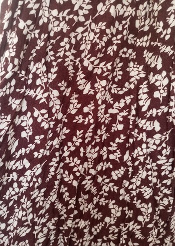 Bordo V Yaka Bohem Uzun Elbise - Görsel 3