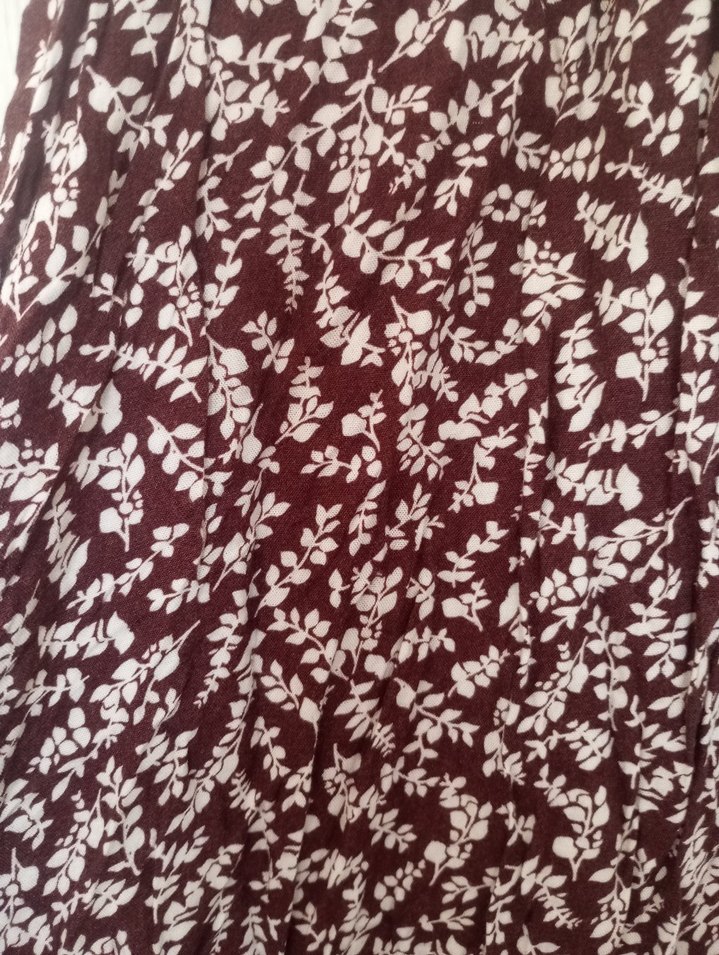 Bordo V Yaka Bohem Uzun Elbise - Görsel 3