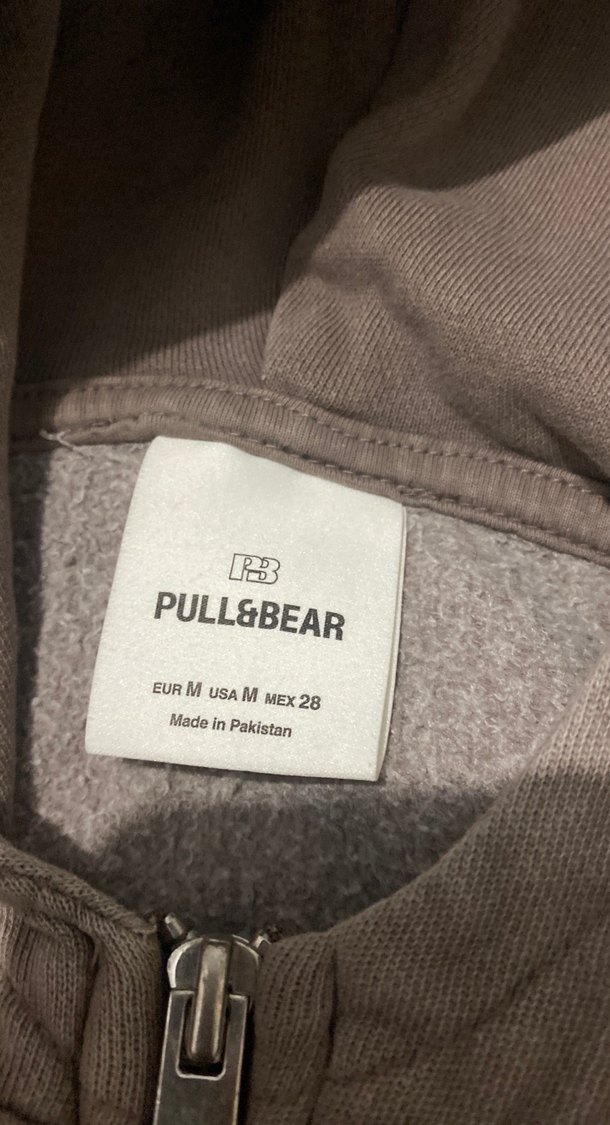 Kahverengi Kapüşonlu Süet Fermuarlı Sweatshirt - Görsel 2