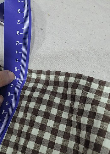 Gri Ekose Desenli Pilili Midi Kumaş Elbise - Görsel 7