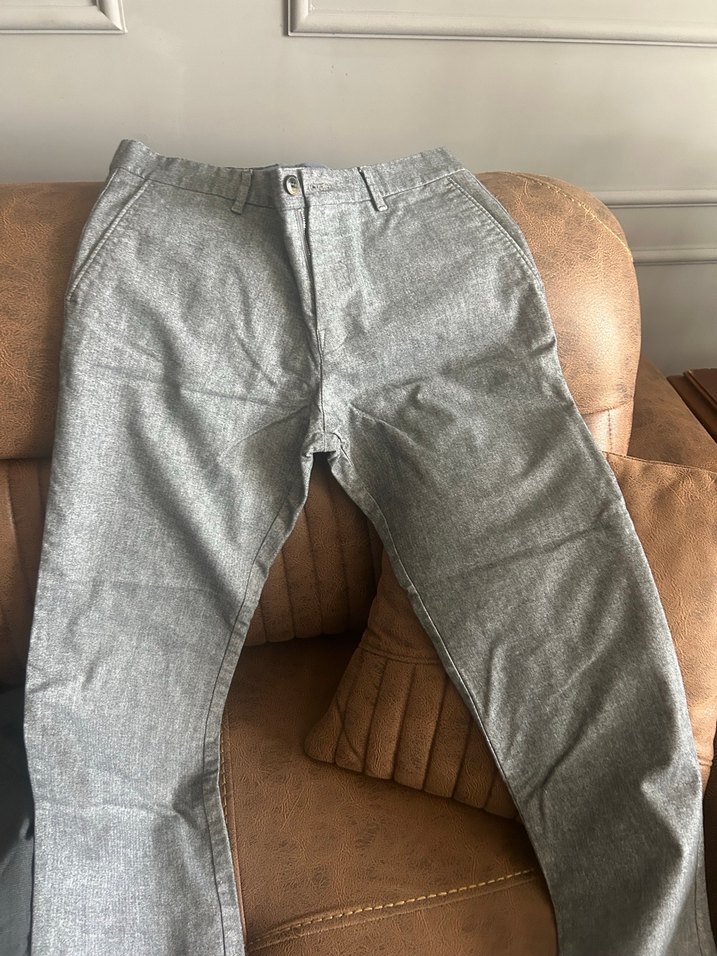 Gri Keten Regular Fit Kısa Erkek Pantolon - Görsel 2