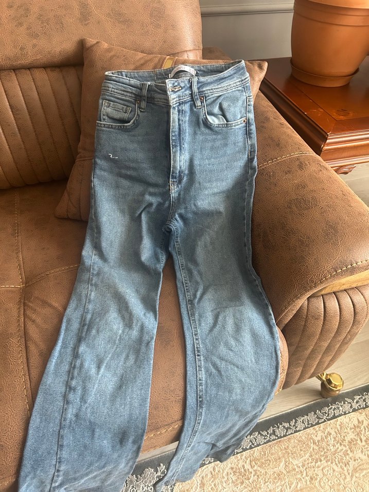 Parlak Mavi Kadın Denim Pantolon - Görsel 2