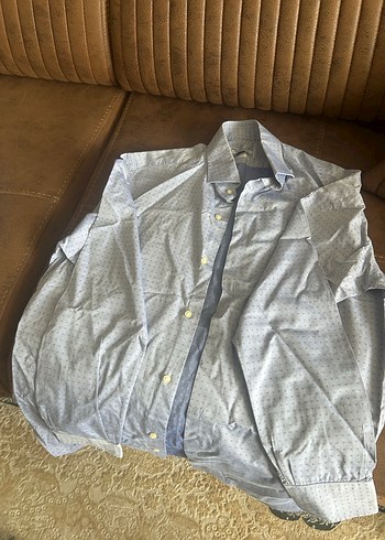 Bej Pamuklu Erkek Gömlek Düğmeli - Görsel 2