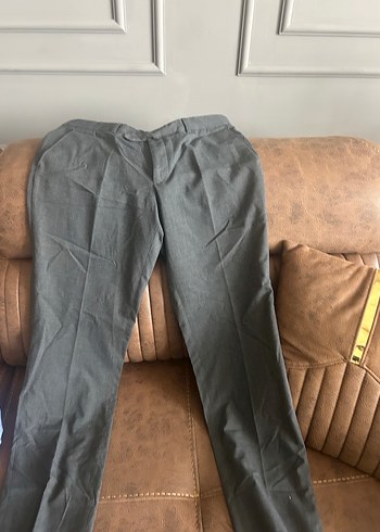 CRISPINO Erkek Gri Süet Fermuarlı Pantolon - Görsel 2