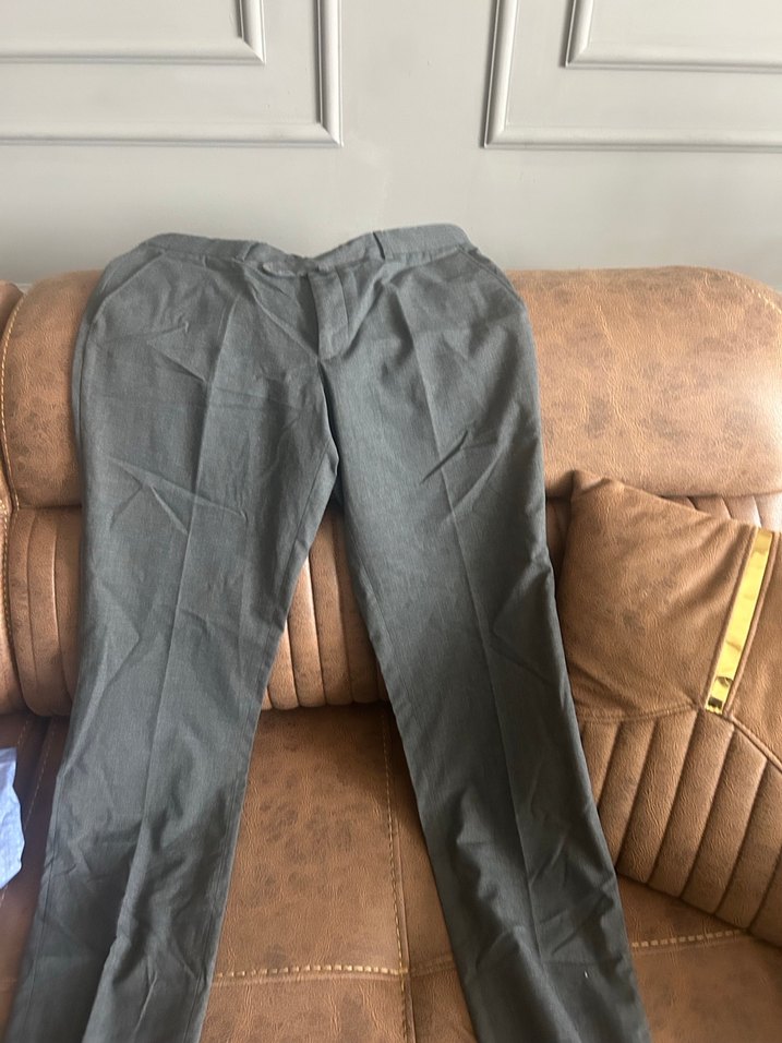 CRISPINO Erkek Gri Süet Fermuarlı Pantolon - Görsel 2