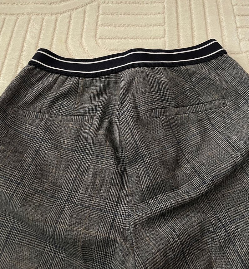 Gri Pilili Kadın Kumaş Pantolon - Görsel 2