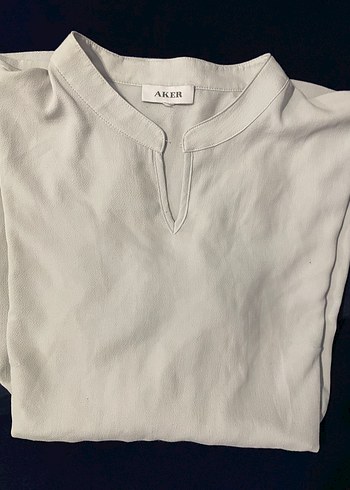 Gri V Yakalı Uzun Kollu Bluz - Görsel 2