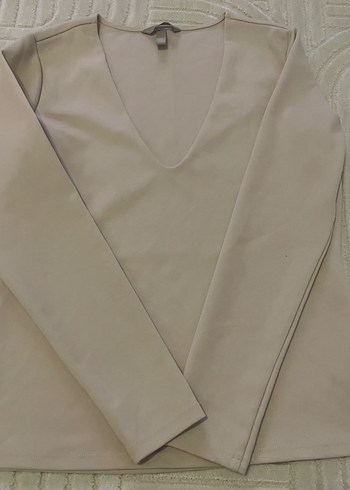 Beyaz V Yakalı Kadın Bluz - Görsel 2