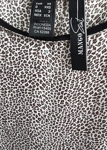 Gri Yılan Desenli Kısa Kollu Bluz - Görsel 3