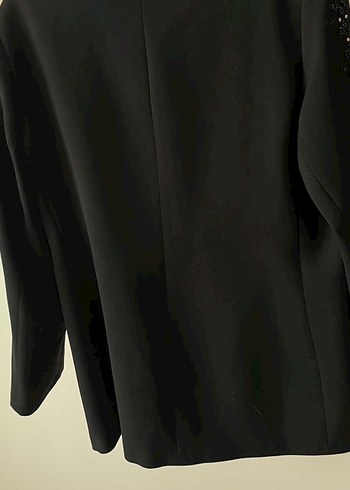 Düğmeli Siyah Kadın Blazer Ceket - Görsel 4