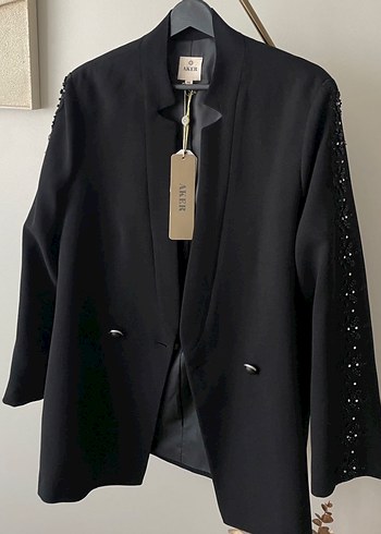 Düğmeli Siyah Kadın Blazer Ceket - Görsel 2