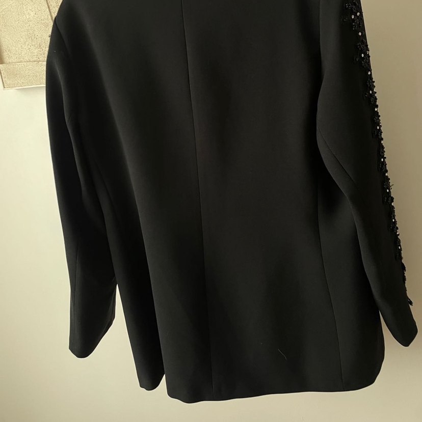 Düğmeli Siyah Kadın Blazer Ceket - Görsel 4