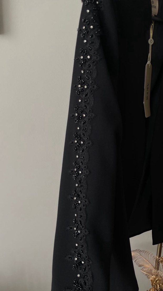 Düğmeli Siyah Kadın Blazer Ceket - Görsel 3