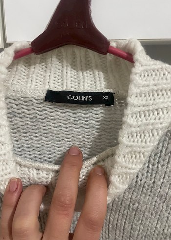 Gri Yüksek Yakalı Örgü Kadın Kazak - Görsel 3