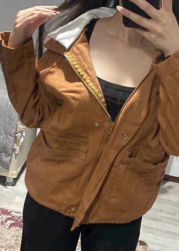 Düğmeli Kahverengi Süet Kadın Ceket - Görsel 5
