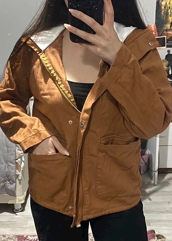 Düğmeli Kahverengi Süet Kadın Ceket - Görsel 2