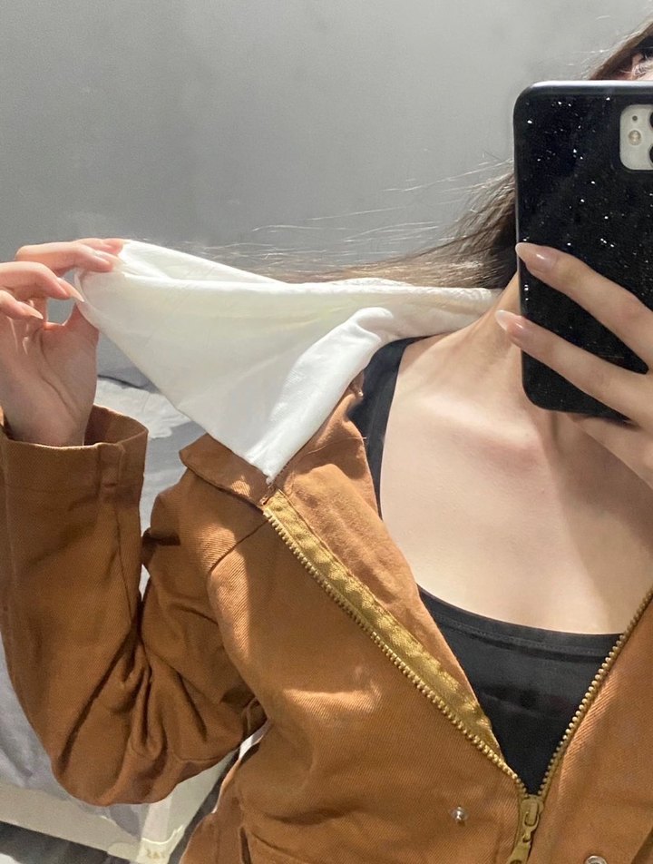 Düğmeli Kahverengi Süet Kadın Ceket - Görsel 3