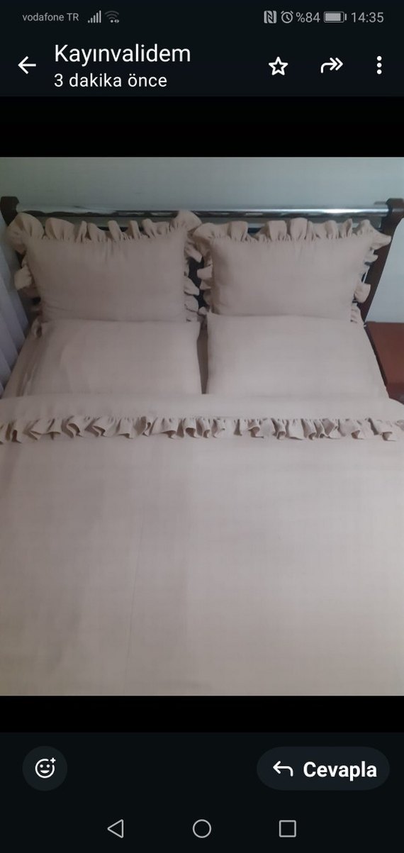 Fırfırlı müslin kapiçino Yatak Örtüsü - Görsel 2