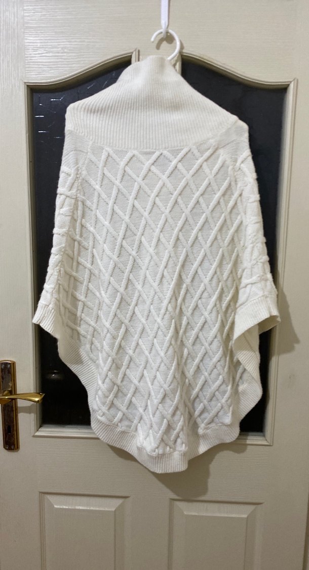 Kadın Beyaz Bohem Örgü Triko Kazak - Görsel 2