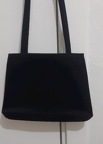 Siyah Süet Fermuarlı Kadın Omuz Çantası - Görsel 3