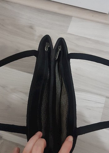 Siyah Süet Fermuarlı Kadın Omuz Çantası - Görsel 4