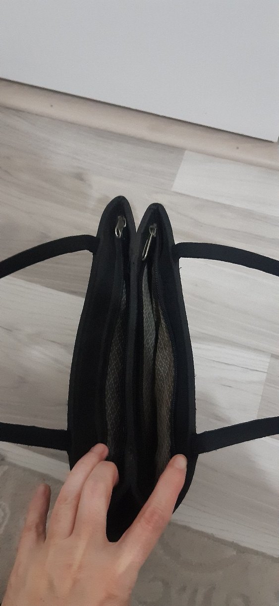 Siyah Süet Fermuarlı Kadın Omuz Çantası - Görsel 4