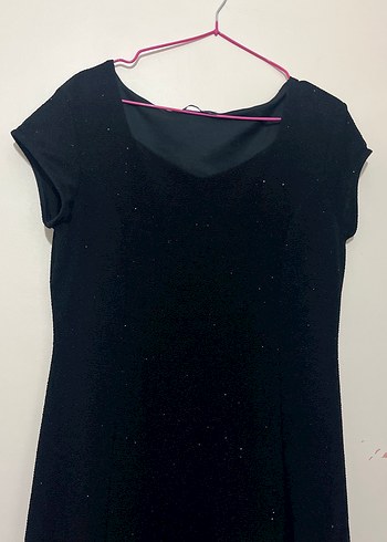 Siyah Midi V Yaka Kolsuz Kadın Elbise - Görsel 2