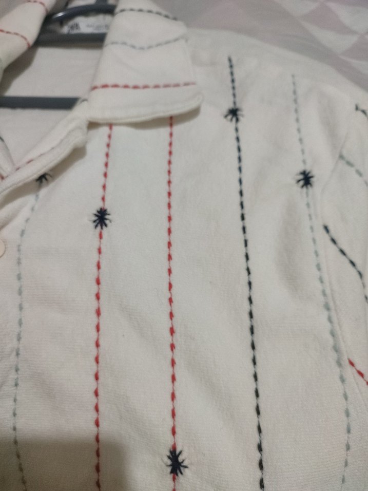 Düğmeli Kısa Kollu Beyaz Erkek Gömlek - Görsel 5