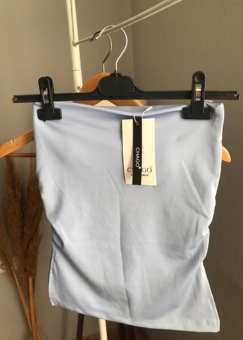 Sıfır Mavi Sütyen Destekli Büstiyer Straplez - Görsel 3